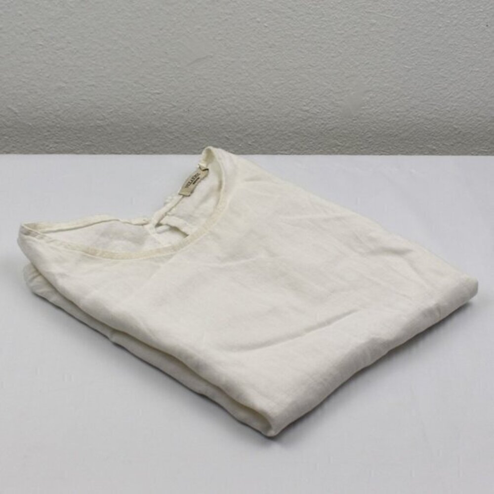 Viola Borghi‎ Cap Sleeve Linen Blouse Size Small Color Cream Gently Used